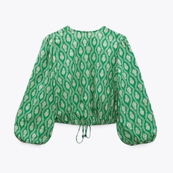 ZARA PRINTED COTTON TOP - Picture 6 of 8